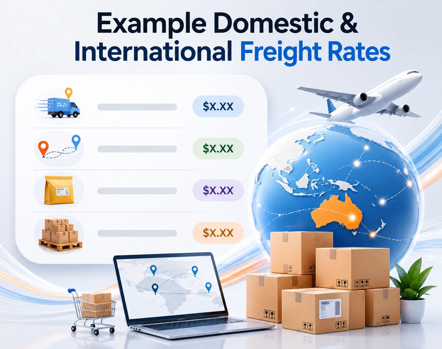 Example Domestic - International Freight Rates